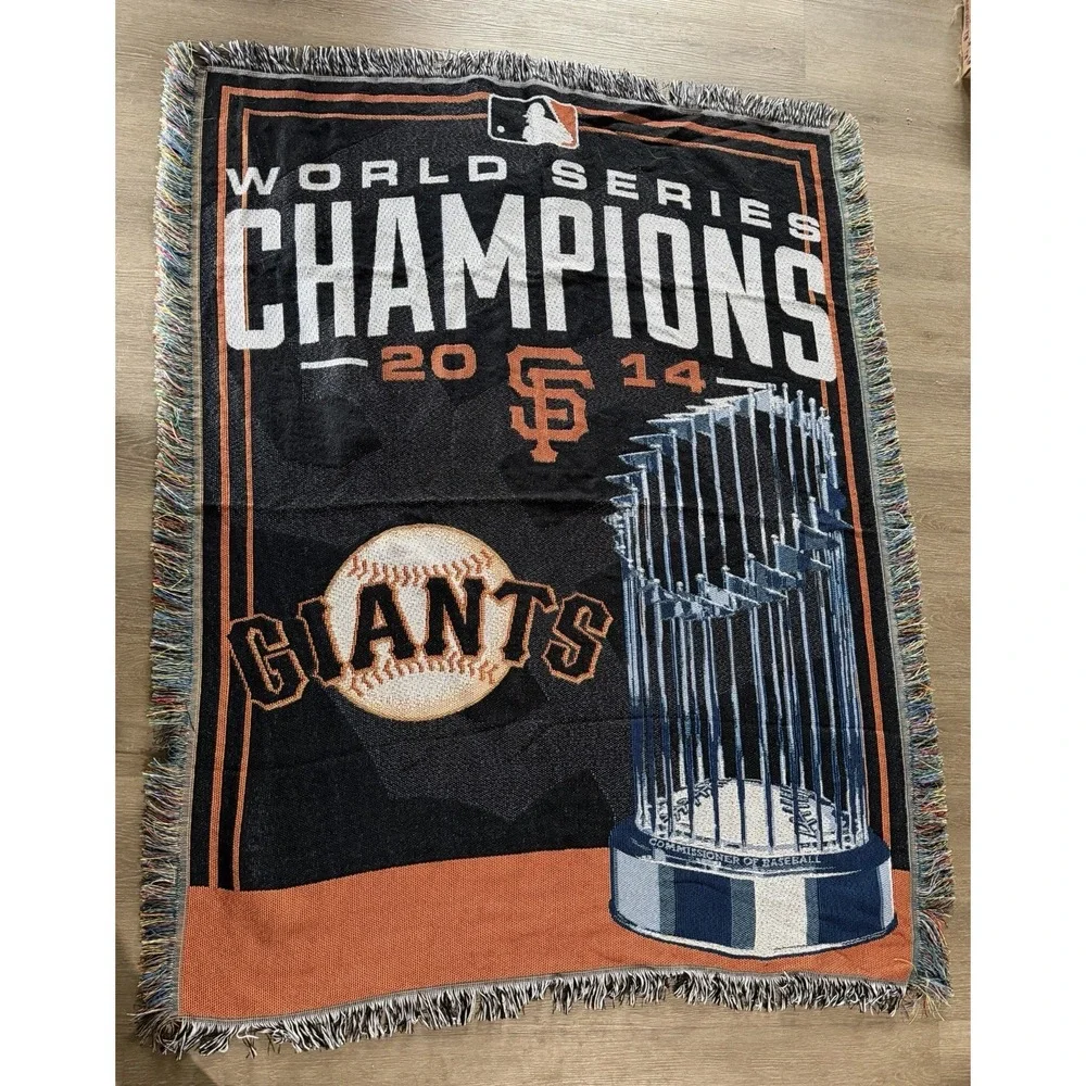 MLB San Francisco SF Giants‎ Woven Tapestry Throw Blanket 46x60 NWOT